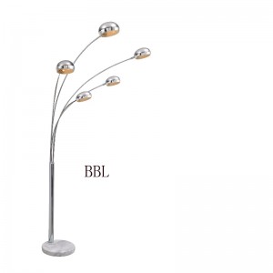 Lámpara de pie moderna con base de mármol.