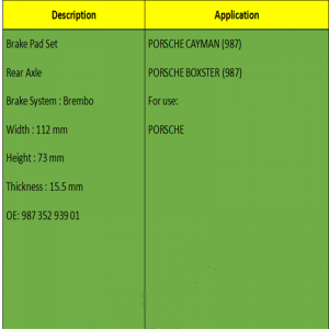 Pastillas de freno (OE: 987352939 01)