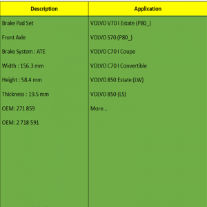 Pastillas de freno (OE: 271 859, OE: 2 718 591)