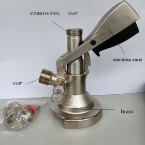 Acoplador de barril de cerveza con válvula de alivio