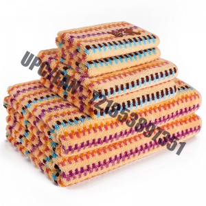 JMD TEXTIL 100% algodón de secado rápido, bordado de dibujos animados Little Bear, juegos de toallas de baño Jacquard teñidas en varios colores, juego de 6 piezas (naranja)