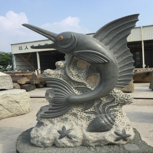 Tallas y esculturas de piedra de tiburón delfín dinosaurio a gran escala Obra de arte puro natural Obra de arte
