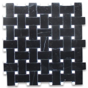 Nero marquina 1x3 mosaico en espiga pulido