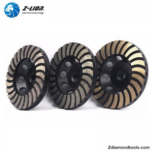 Rueda de copa de diamante turbo de doble capa ZL-17 para granito