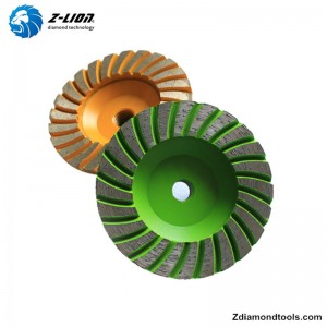 Rueda de copa de diamante ZL-21 de 4 pulgadas para piedra, molienda de hormigón
