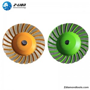 Rueda de copa de diamante ZL-21 de 4 pulgadas para piedra, molienda de hormigón