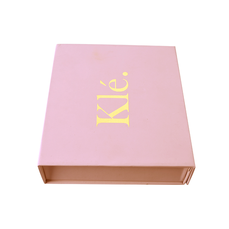 Embalaje personalizado Caja de regalo de cartón de papel liso magnético grande de oro rosa de lujo plegable