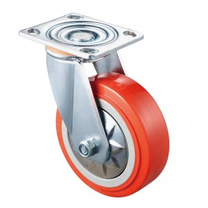 Servicio pesado: carcasa cromada con rueda naranja TPE