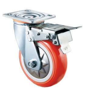 Servicio pesado: carcasa cromada con rueda naranja TPE
