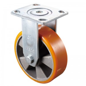 Trabajo pesado: carcasa cromada con rueda TPE amarilla