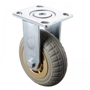 Servicio pesado: carcasa cromada con rueda marrón2 TPE