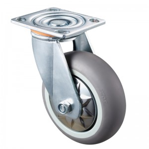 Servicio pesado: carcasa cromada con rueda gris TPE