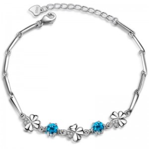 Pulsera mujer zafiro brazalete de circonita cúbica