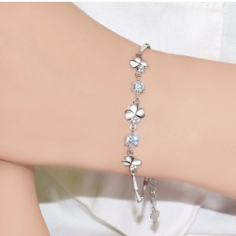 Pulsera mujer zafiro brazalete de circonita cúbica