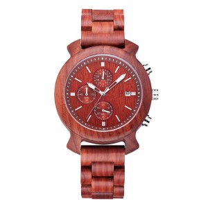 Elegante elegante mano de viaje para hombre sandalia negra correa de cuero correa de reloj de madera personalizada