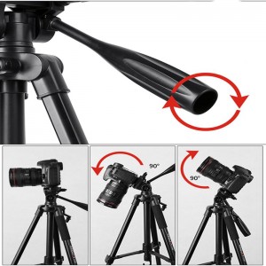 KINGJOY trípode de video con cerrojo flip ligero VT-860 con cabezal de tres vías