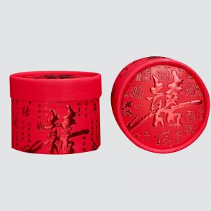 Boda personalizada Evento feliz Cilindro Caja Caja de regalo de alimentos dulces