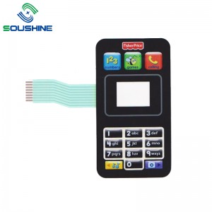 Teclado de membrana con 6 botones en relieve OEM de alta calidad con conector