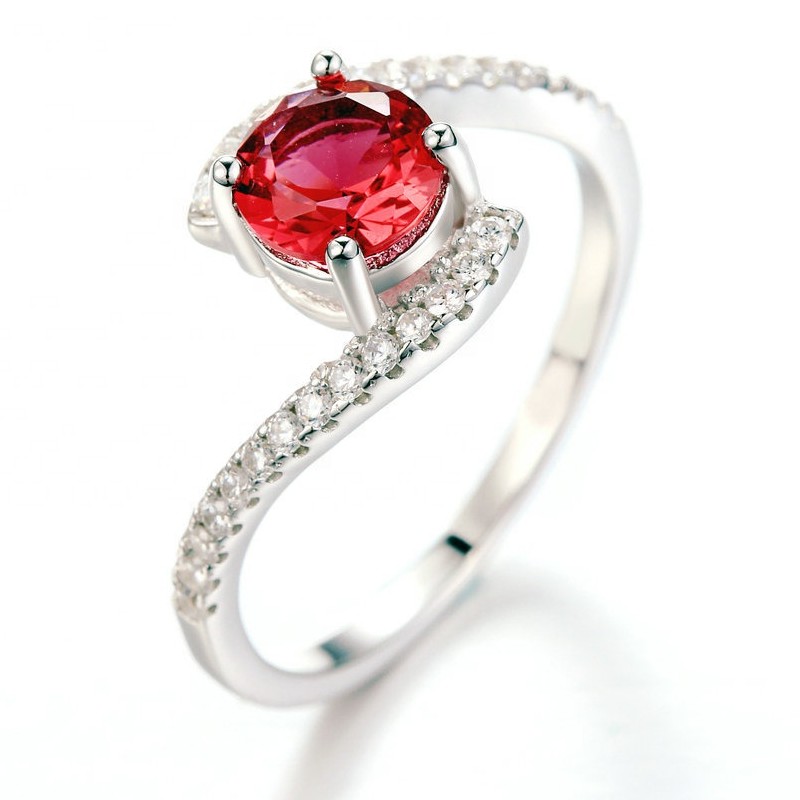 Anillos de compromiso para mujer anillos de circonita cúbica amatista anillos de rubí anillos de promesa
