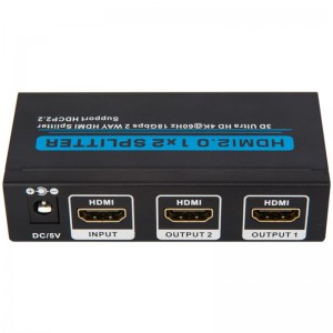 V2.0 HDMI 1x2 Splitter Soporte 3D Ultra HD 4Kx2K @ 60Hz HDCP2.2