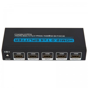 V2.0 HDMI 1x4 Splitter Soporte 3D Ultra HD 4Kx2K @ 60Hz HDCP2.2
