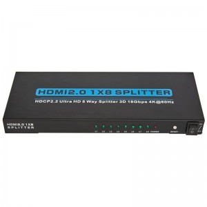 V2.0 HDMI 1x8 Splitter Soporte 3D Ultra HD 4Kx2K @ 60Hz HDCP2.2