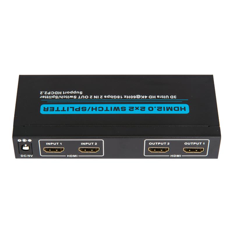 V2.0 HDMI 2x2 Switch / Splitter Soporte 3D Ultra HD 4Kx2K @ 60Hz HDCP2.2