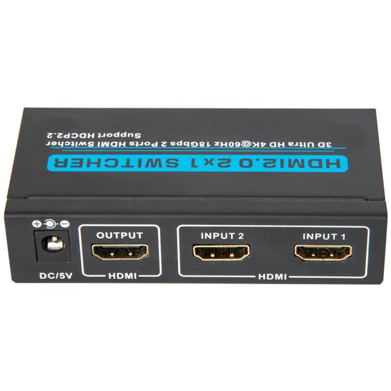 V2.0 HDMI 2x1 Switcher Soporte 3D Ultra HD 4Kx2K @ 60Hz HDCP2.2