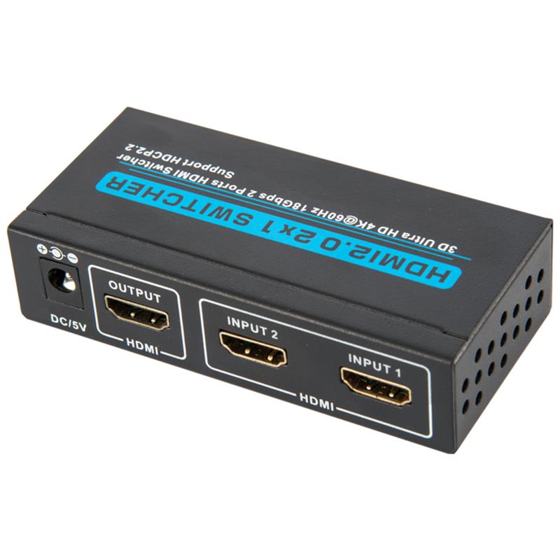 V2.0 HDMI 2x1 Switcher Soporte 3D Ultra HD 4Kx2K @ 60Hz HDCP2.2