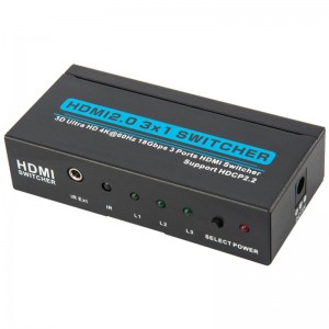 V2.0 HDMI 3x1 Switcher Soporte 3D Ultra HD 4Kx2K @ 60Hz HDCP2.2