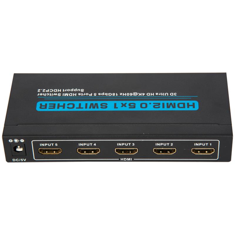 V2.0 HDMI 5x1 Switcher Soporte 3D Ultra HD 4Kx2K @ 60Hz HDCP2.2