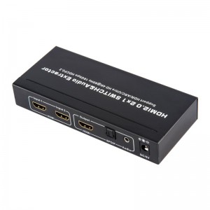 Conmutador V2.0 HDMI 2x1 y extractor de audio compatible con ARC Ultra HD 4Kx2K @ 60Hz HDCP2.2 18Gbps