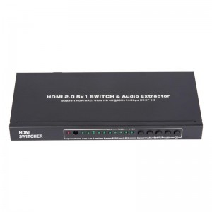Conmutador V2.0 HDMI 5x1 y extractor de audio compatible con ARC Ultra HD 4Kx2K @ 60Hz HDCP2.2 18Gbps