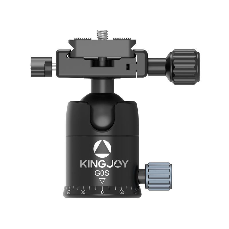 KINGJOY G0S nuevo diseño cabeza giratoria de 360 ​​grados con placa de liberación rápida arca swiss