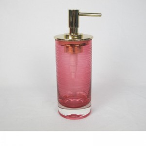 Conjunto de accesorios de baño de rayas de colores redondos con cristales de colores.