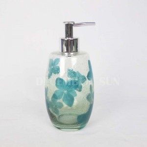 Juego de accesorios de baño de cristal transparente con decalado