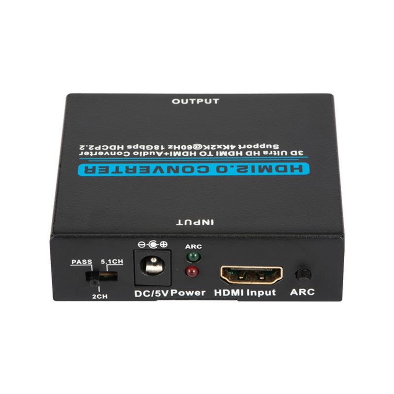 V2.0 HDMI Extractor de audio HDMI a HDMI + Convertidor de audio Soporte 3D Ultra HD 4Kx2K @ 60Hz HDCP 2.2 18Gbps