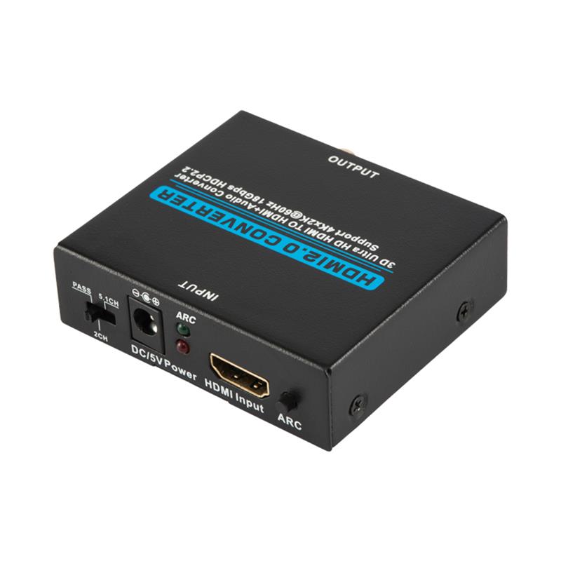 V2.0 HDMI Extractor de audio HDMI a HDMI + Convertidor de audio Soporte 3D Ultra HD 4Kx2K @ 60Hz HDCP 2.2 18Gbps