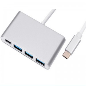 Adaptador de concentrador 4 en 1 USB tipo C a USB 3.0x3 + tipo C
