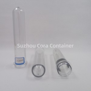 27 mm 55 g Tamaño del cuello 32 mm Preforma de botella de espuma para mascotas para envases cosméticos