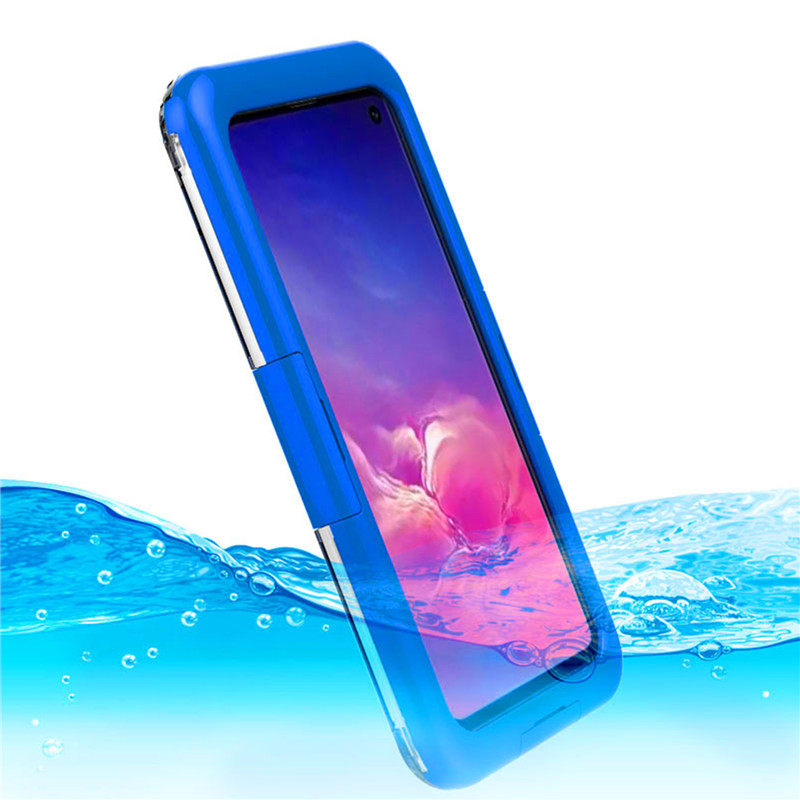 Protección del teléfono bajo el agua la mejor caja del teléfono a prueba de vida para Samsung S10 (Azul)