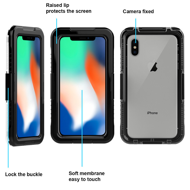 Funda a prueba de agua para iPhone XS Max de Apple para nadar (Negro)