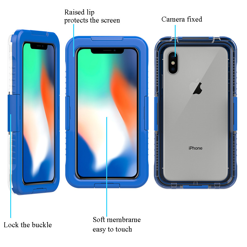 Funda impermeable para teléfono iphone XS Max funda móvil resistente al agua funda resistente a la vida (azul)