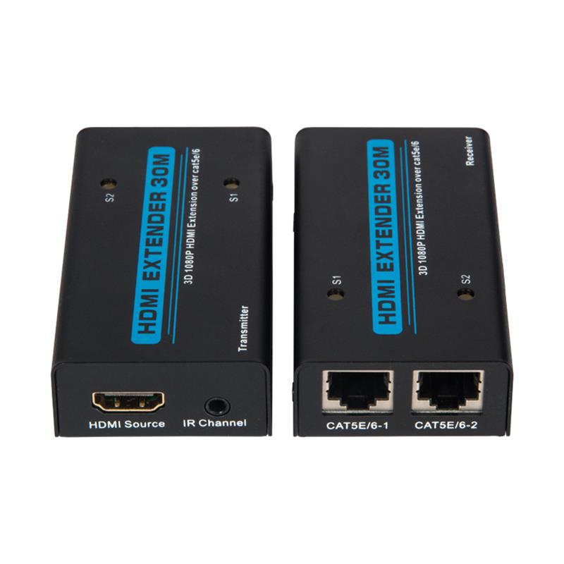 Extensor HDMI V1.3 30m sobre cable dual cat5e / 6 Soporte Full HD 1080P