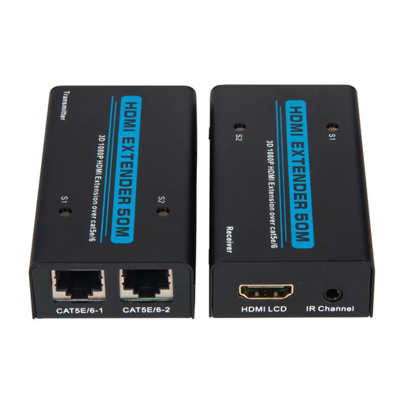 Extensor HDMI V1.3 50m sobre cable dual cat5e / 6 Soporte Full HD 1080P