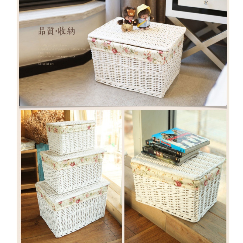 Cesta de almacenamiento de escritorio hecha a mano