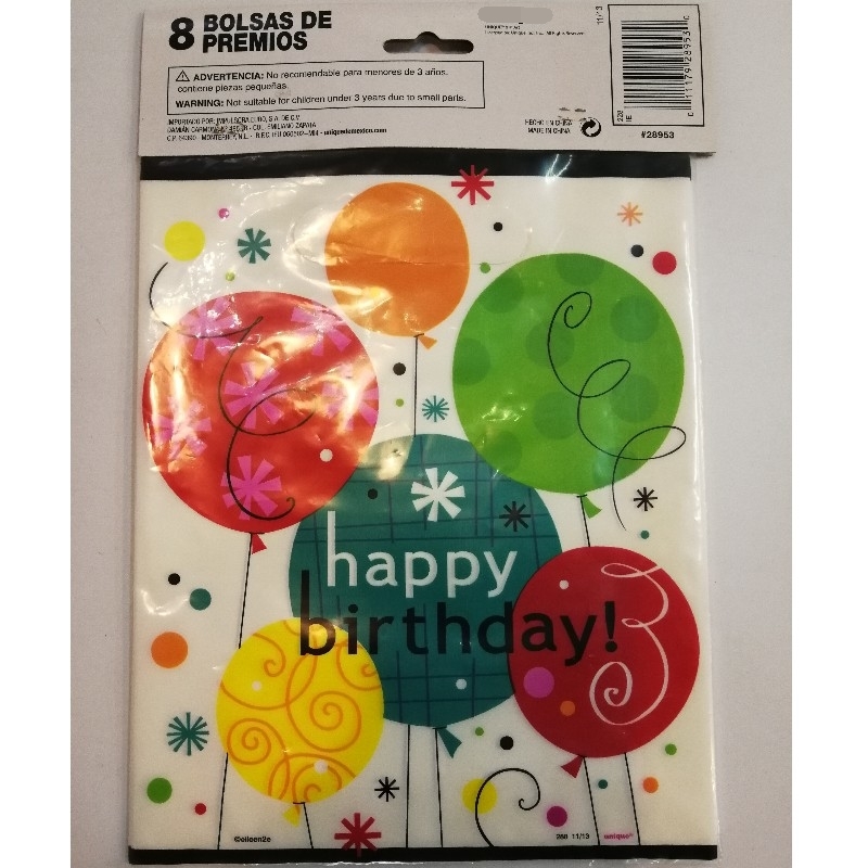 Bolsas de regalos, cumpleaños de niños, decoraciones, bollos plásticos para dulces.