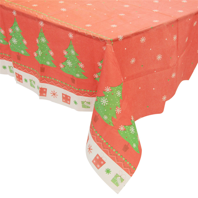 Navidad mantel plástico impermeable, resistente al calor, cuadrícula PVC, Mesa roja