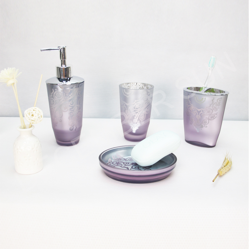 Set de accesorios de baño de vidrio de 4 piezas