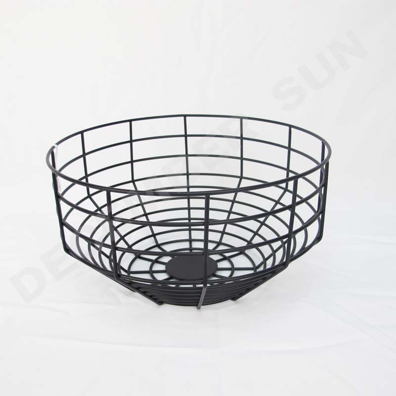 Cesta de fruta redonda de metal